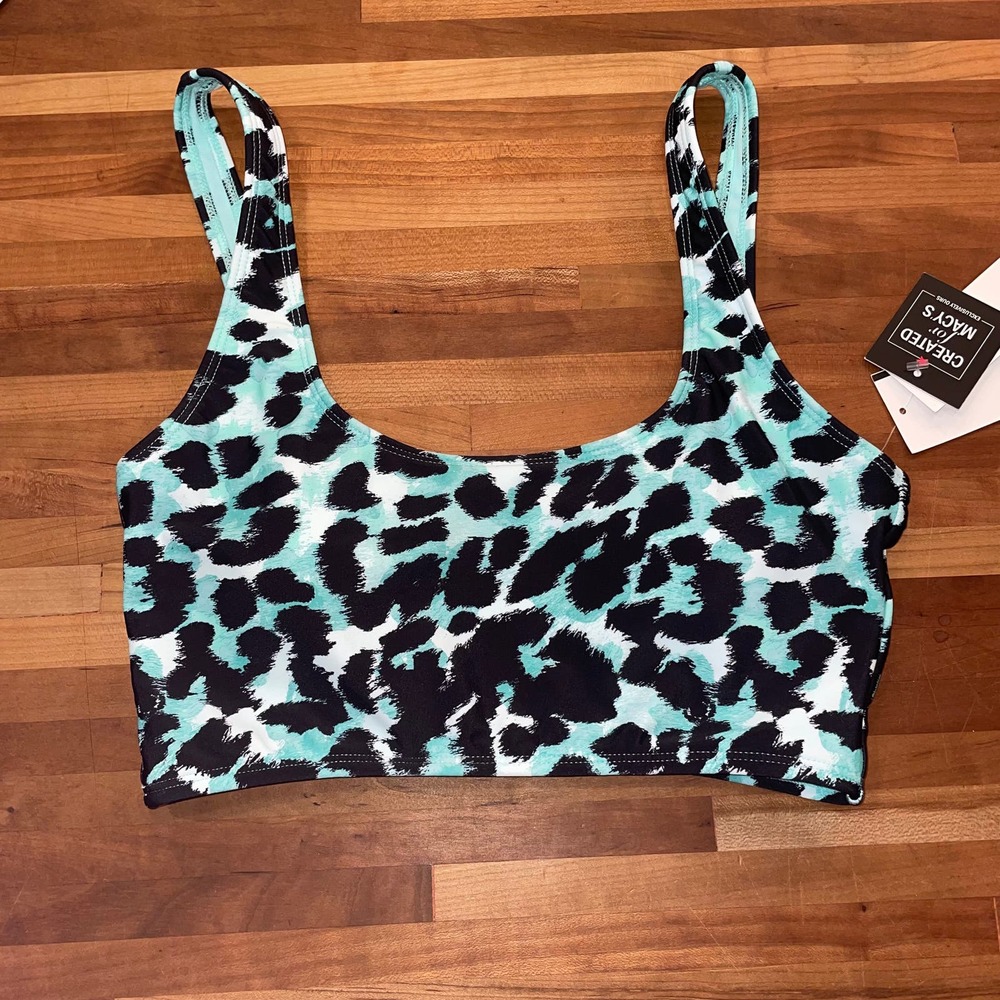 Salt + Cove Women's Spot on Tankini Top bikini top, blue small
